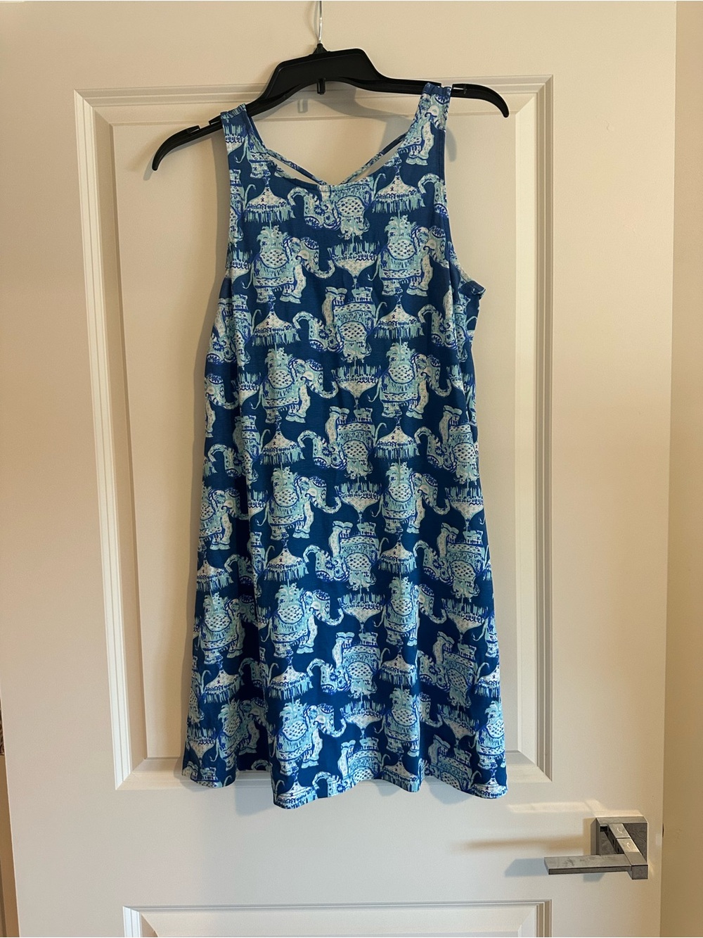 Lilly Pulitzer Blue Elephant Print Kristin Tank Dress, size S